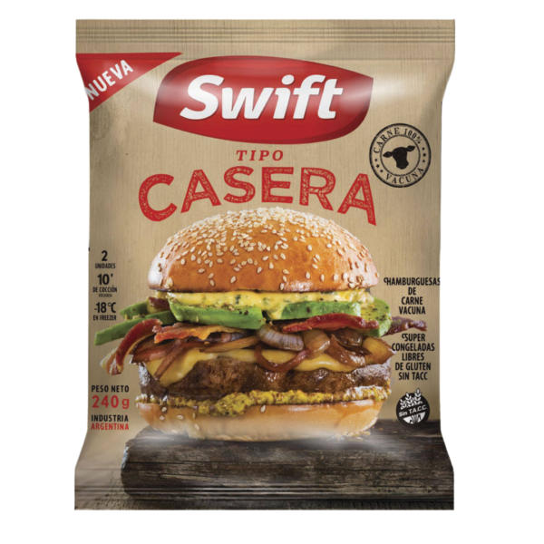 HAMBURGUESAS SWIFT TIPO CASERA X48UN. X120GR
